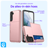 Samsung Galaxy S24 Hoesje met Slider Kaarthouder Back Cover Roze afbeelding 4