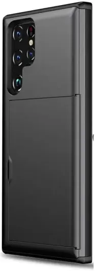 Samsung Galaxy S24 Ultra Hoesje met Slider Kaarthouder Zwart afbeelding 2