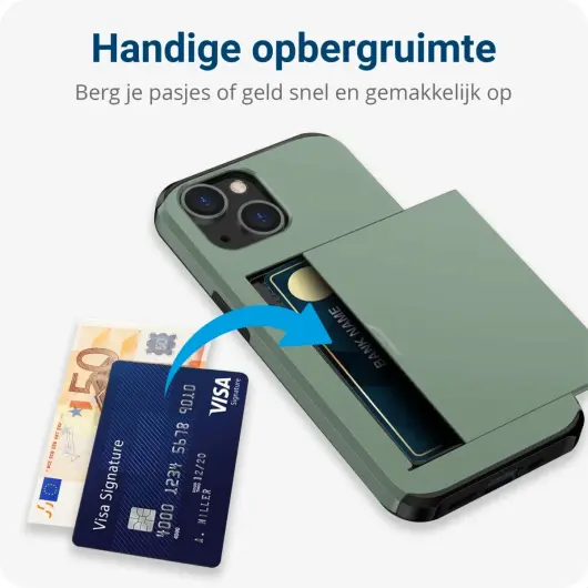 Samsung Galaxy S24 Ultra Hoesje met Slider Kaarthouder Groen afbeelding 7