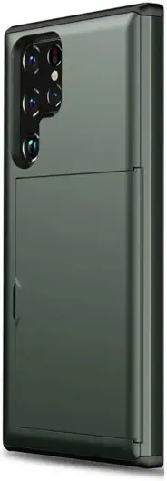 Samsung Galaxy S24 Ultra Hoesje met Slider Kaarthouder Groen afbeelding 2