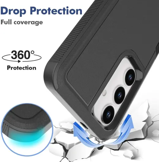 Samsung Galaxy S24 Hoesje Schokbestendige Hardcase Back Cover Zwart afbeelding 2