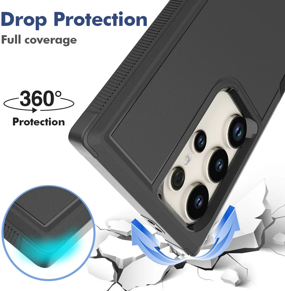 Samsung Galaxy S24 Ultra Hoesje Schokbestendige Hardcase Zwart afbeelding 2