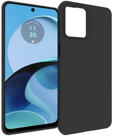 Motorola Moto G14 Hoesje Matte Back Cover Dun TPU Zwart Hoesjes