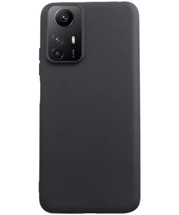 Xiaomi Redmi Note 12S Hoesje Matte Back Cover Dun TPU Zwart Hoesjes
