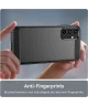 Samsung Galaxy A15 Hoesje Geborsteld TPU Flexibele Back Cover Zwart
