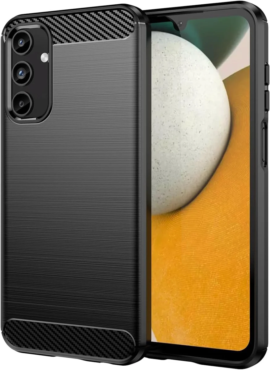 Samsung Galaxy A15 Hoesje Geborsteld TPU Flexibele Back Cover Zwart afbeelding 1
