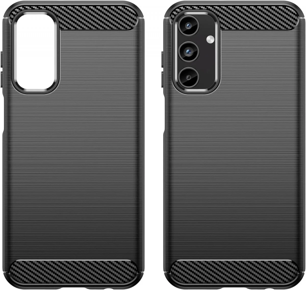 Samsung Galaxy A15 Hoesje Geborsteld TPU Flexibele Back Cover Zwart afbeelding 2