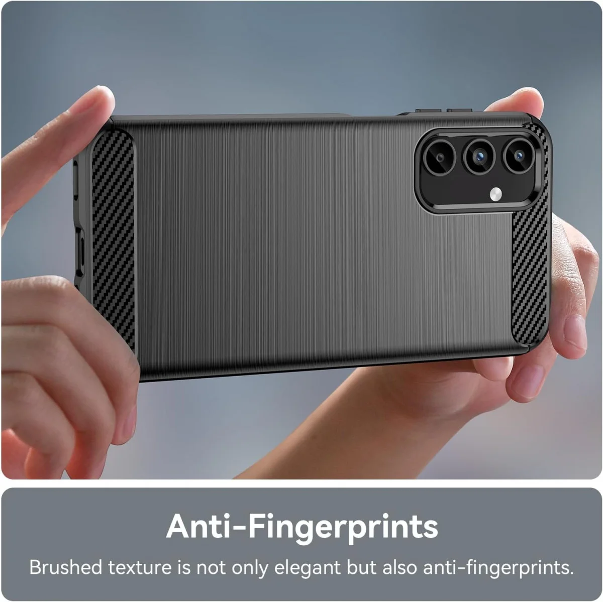 Samsung Galaxy A15 Hoesje Geborsteld TPU Flexibele Back Cover Zwart afbeelding 6