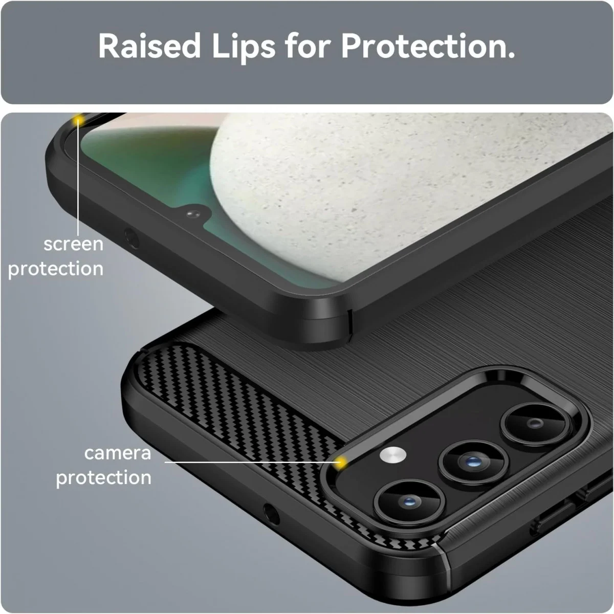 Samsung Galaxy A15 Hoesje Geborsteld TPU Flexibele Back Cover Zwart afbeelding 7