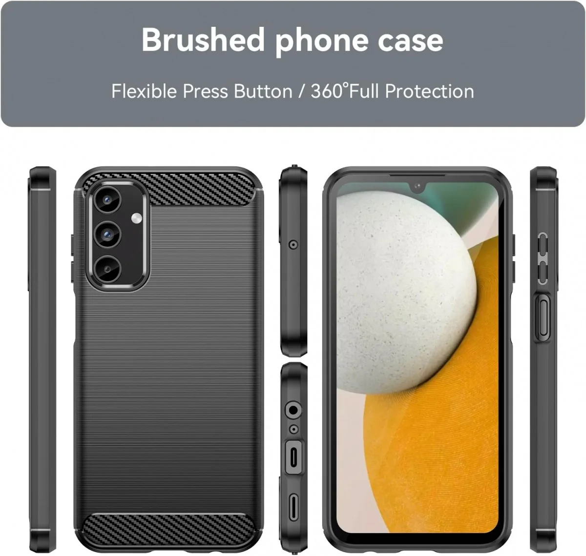 Samsung Galaxy A15 Hoesje Geborsteld TPU Flexibele Back Cover Zwart afbeelding 8