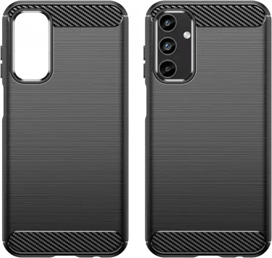 Samsung Galaxy A15 Hoesje Geborsteld TPU Flexibele Back Cover Zwart afbeelding 2