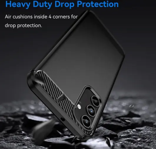 Samsung Galaxy A15 Hoesje Geborsteld TPU Flexibele Back Cover Zwart afbeelding 4