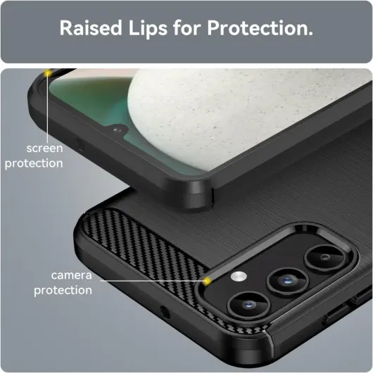 Samsung Galaxy A15 Hoesje Geborsteld TPU Flexibele Back Cover Zwart afbeelding 7