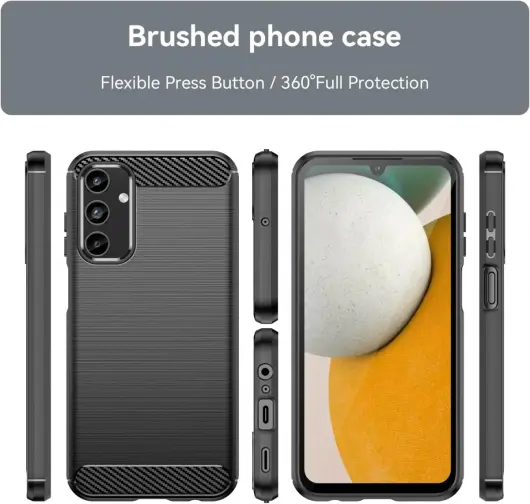Samsung Galaxy A15 Hoesje Geborsteld TPU Flexibele Back Cover Zwart afbeelding 8