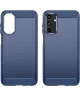 Samsung Galaxy A15 Hoesje Geborsteld TPU Flexibele Back Cover Blauw