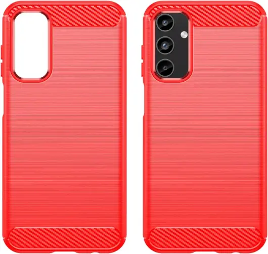 Samsung Galaxy A15 Hoesje Geborsteld TPU Flexibele Back Cover Rood afbeelding 2