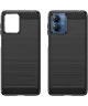 Motorola Moto G14 Hoesje Geborsteld TPU Flexibele Back Cover Zwart