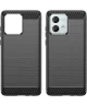 Motorola Moto G54 Hoesje Geborsteld TPU Flexibele Back Cover Zwart