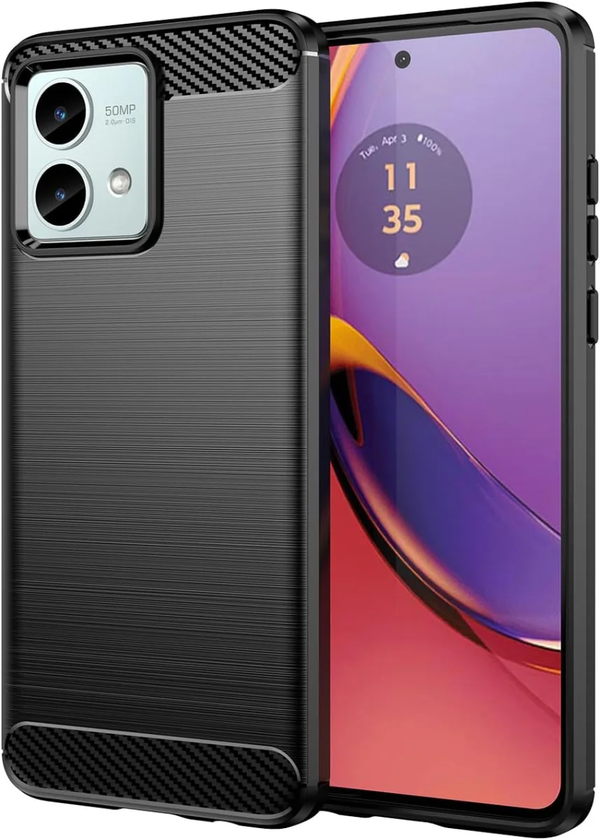 Motorola Moto G54 Hoesje Geborsteld TPU Flexibele Back Cover Zwart afbeelding 1