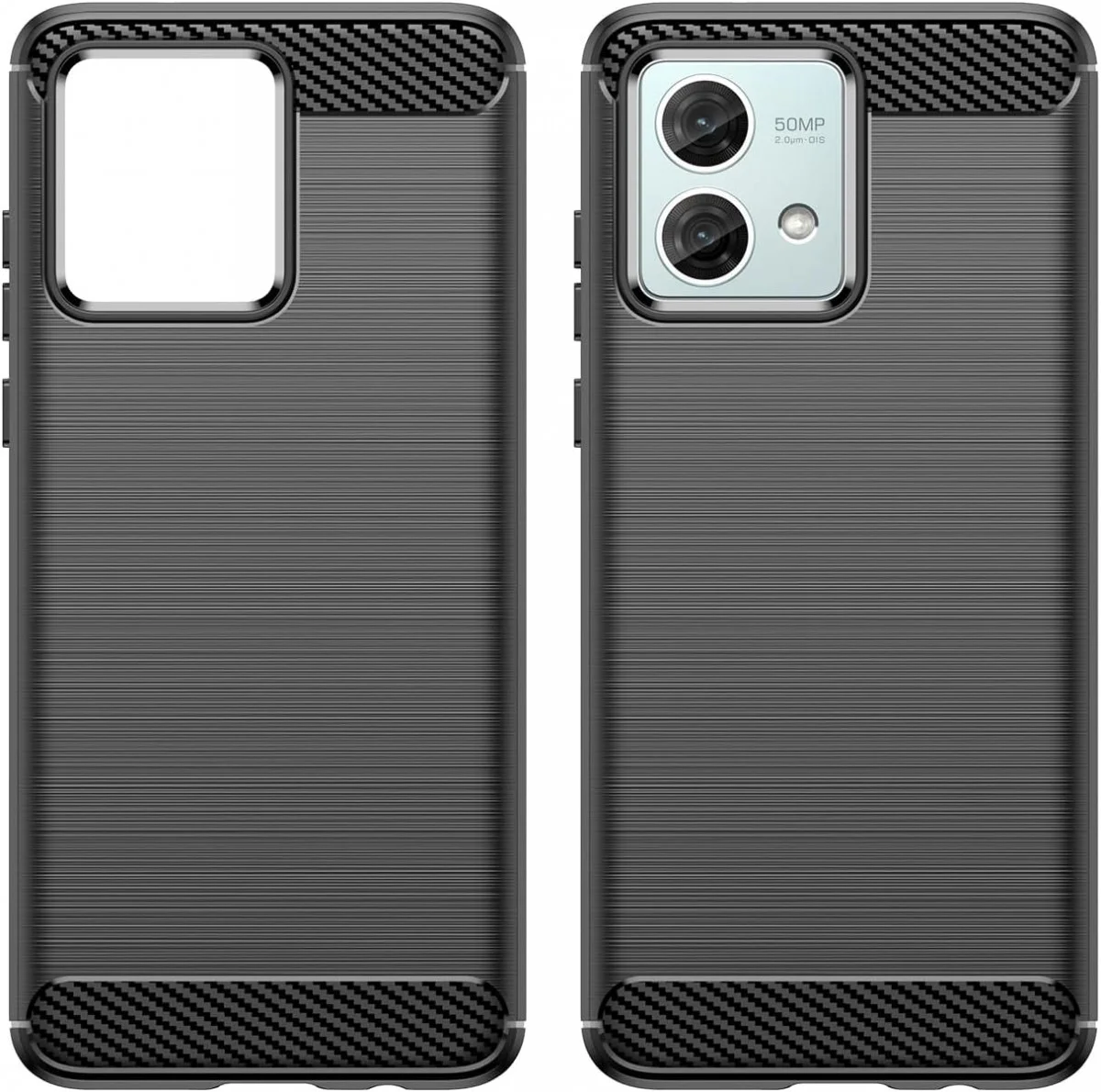 Motorola Moto G54 Hoesje Geborsteld TPU Flexibele Back Cover Zwart afbeelding 2