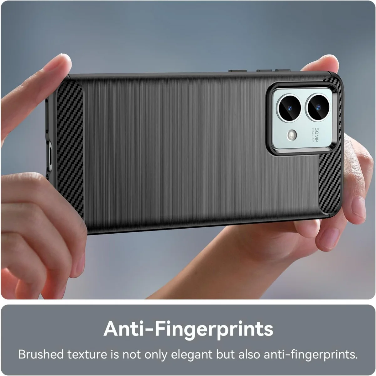 Motorola Moto G54 Hoesje Geborsteld TPU Flexibele Back Cover Zwart afbeelding 6