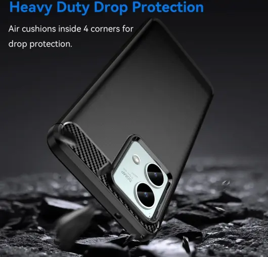Motorola Moto G54 Hoesje Geborsteld TPU Flexibele Back Cover Zwart afbeelding 4