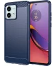 Motorola Moto G54 Hoesje Geborsteld TPU Flexibele Back Cover Blauw