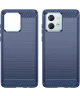 Motorola Moto G54 Hoesje Geborsteld TPU Flexibele Back Cover Blauw
