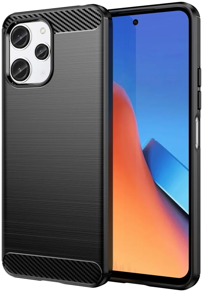 Xiaomi Redmi 12 Hoesje Geborsteld TPU Flexibele Back Cover Zwart afbeelding 1