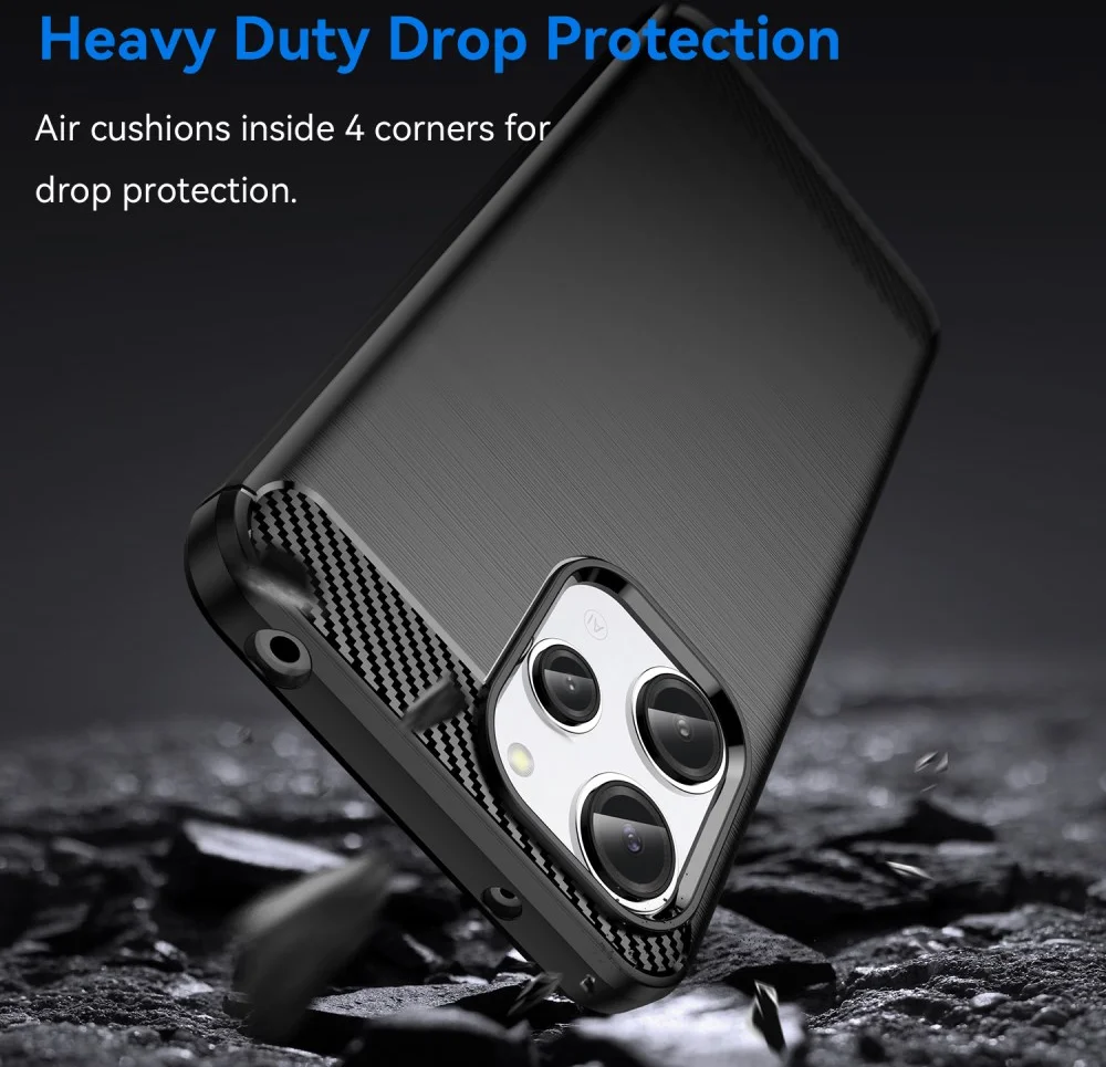 Xiaomi Redmi 12 Hoesje Geborsteld TPU Flexibele Back Cover Zwart afbeelding 4