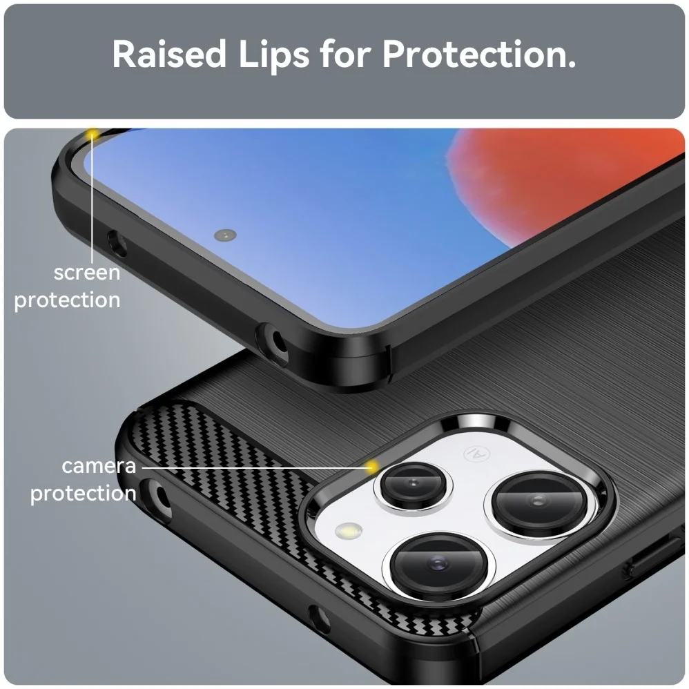 Xiaomi Redmi 12 Hoesje Geborsteld TPU Flexibele Back Cover Zwart afbeelding 7