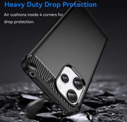 Xiaomi Redmi 12 Hoesje Geborsteld TPU Flexibele Back Cover Zwart afbeelding 4