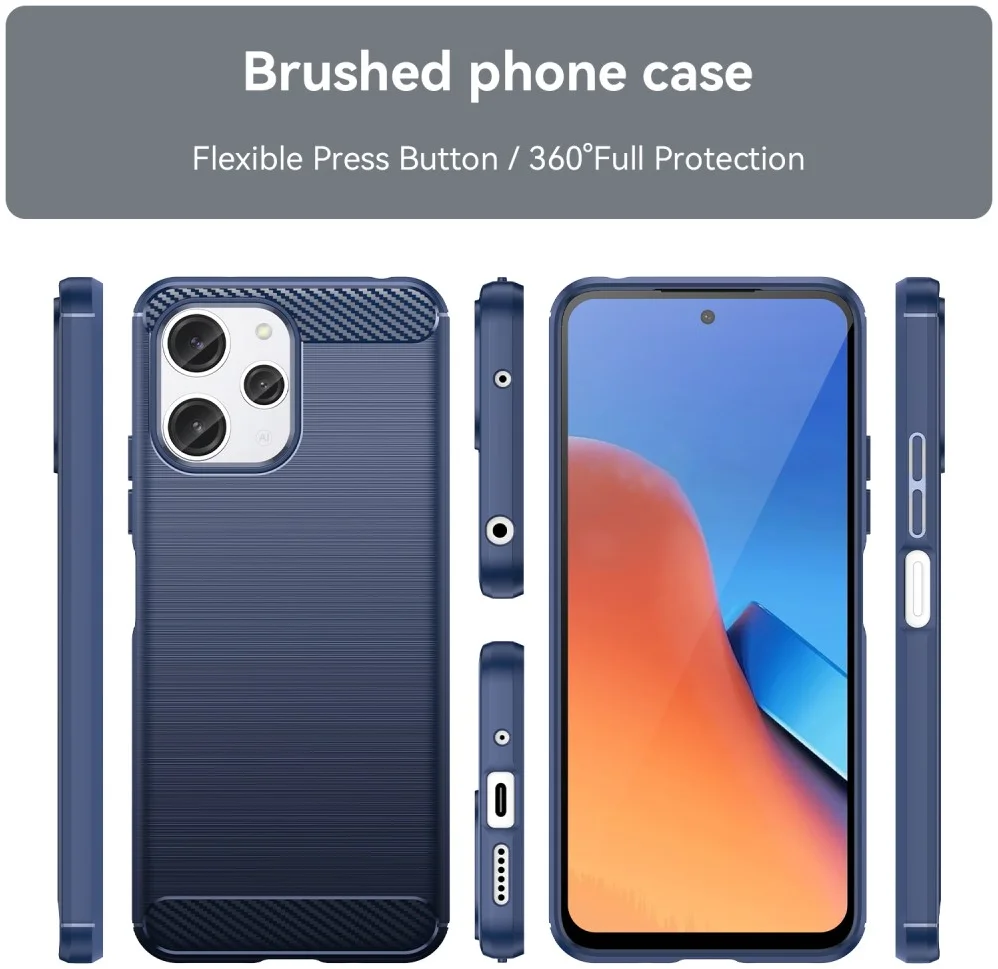 Xiaomi Redmi 12 Hoesje Geborsteld TPU Flexibele Back Cover Blauw afbeelding 8