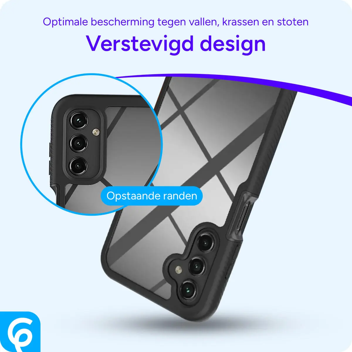 Samsung Galaxy A15 Hoesje Full Protect 360° Cover Hybride Zwart afbeelding 2