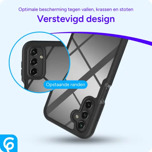 Samsung Galaxy A15 Hoesje Full Protect 360° Cover Hybride Zwart afbeelding 2