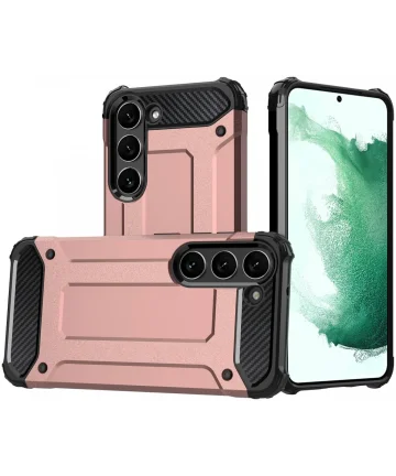 Samsung Galaxy A25 Hoesje Shock Proof Hybride Back Cover Roze Hoesjes