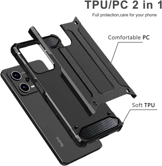 Xiaomi Redmi 12 Hoesje Shock Proof Hybride Back Cover Blauw afbeelding 7