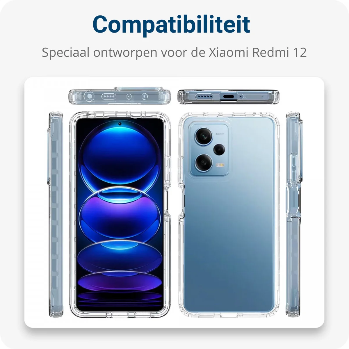 Xiaomi Redmi 12 Hoesje met Koord Schokbestendig TPU Transparant afbeelding 4