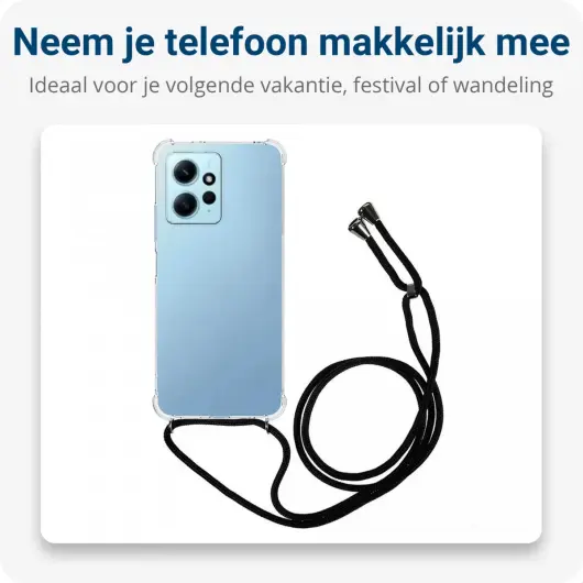 Xiaomi Redmi 12 Hoesje met Koord Schokbestendig TPU Transparant afbeelding 3
