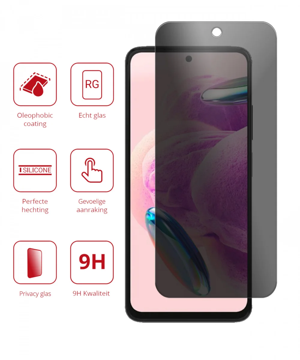 Rosso Xiaomi Redmi Note 12S 9H Tempered Glass Screen Protector Privacy afbeelding 2