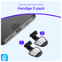 Stofdichte Plug met Plakstrip voor Lightning Poort Zwart (2-Pack) afbeelding 4