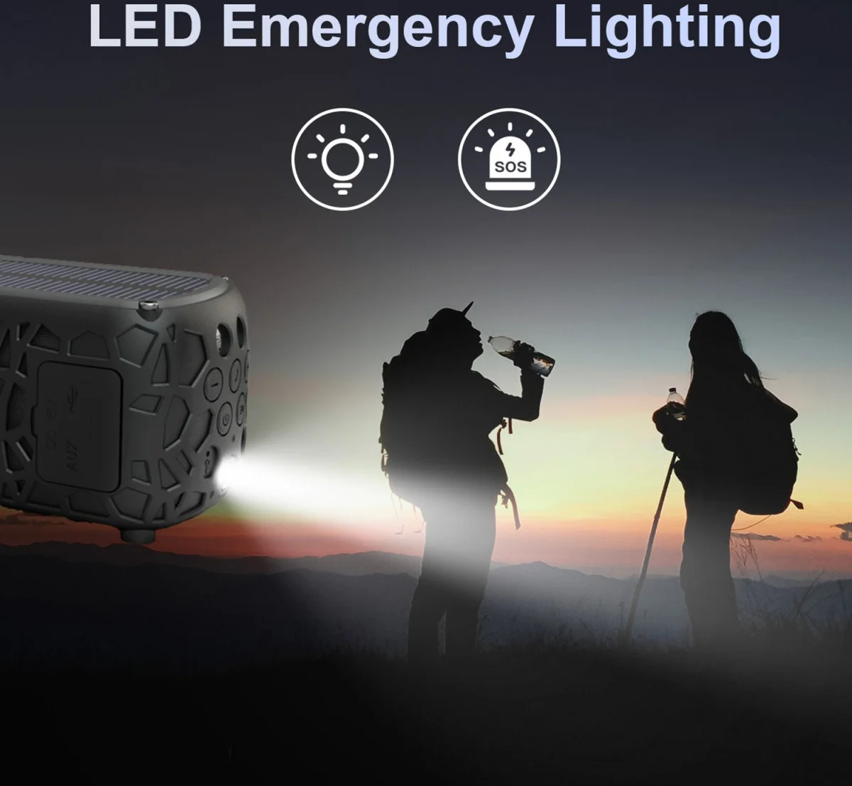4smarts Endless Summer Bluetooth Speaker met Zonnepaneel en Lamp Zwart afbeelding 5