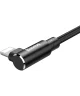 Baseus MVP 90° 1.5A USB naar Lightning Kabel 2M Haakse Hoek Zwart