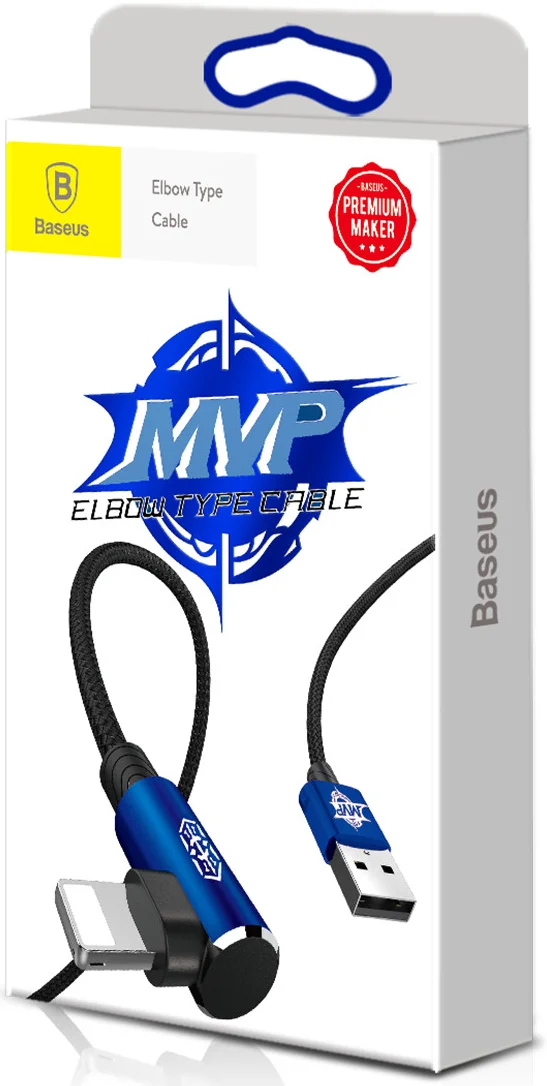 Baseus MVP 90° 2A USB naar Lightning Kabel 1M Haakse Hoek Blauw afbeelding 14