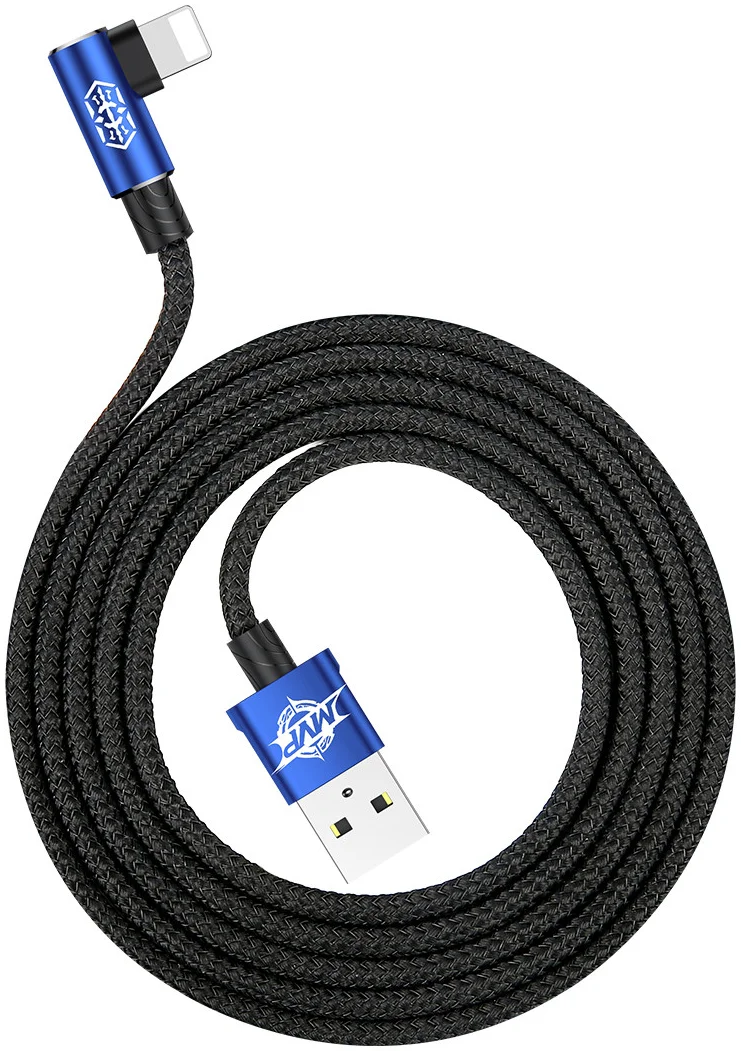 Baseus MVP 90° 2A USB naar Lightning Kabel 1M Haakse Hoek Blauw afbeelding 9