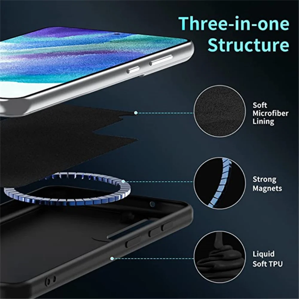 Samsung Galaxy S21 Hoesje met MagSafe Siliconen Back Cover Zwart afbeelding 6