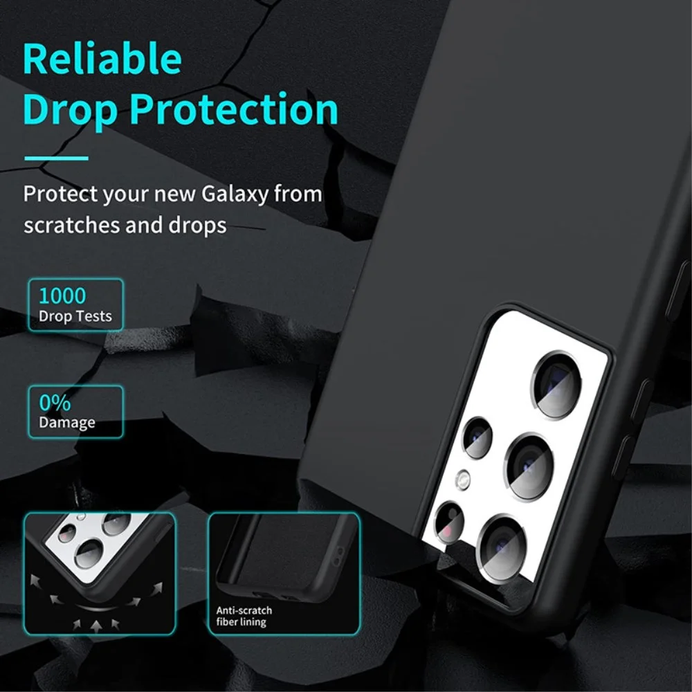 Samsung Galaxy S21 Ultra Hoesje met MagSafe Siliconen Back Cover Zwart afbeelding 2