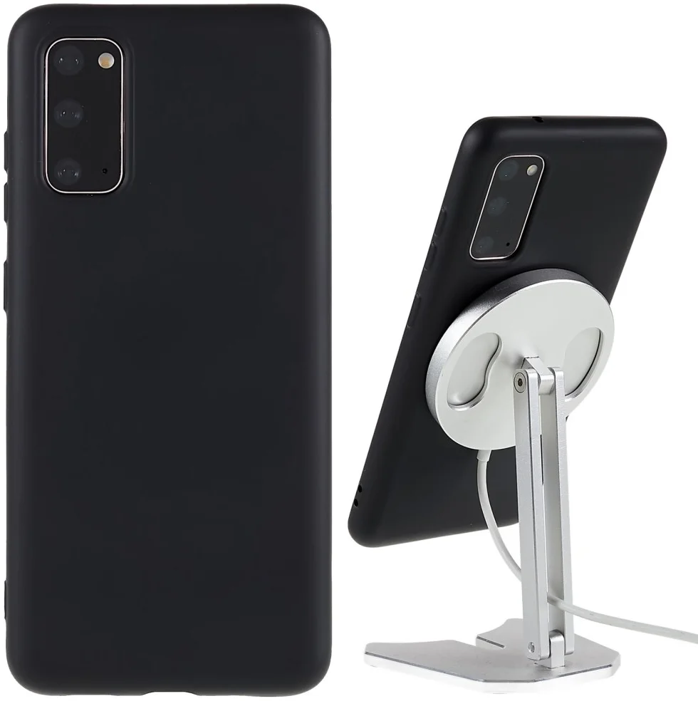 Samsung Galaxy S20 Hoesje met MagSafe Siliconen Back Cover Zwart afbeelding 2