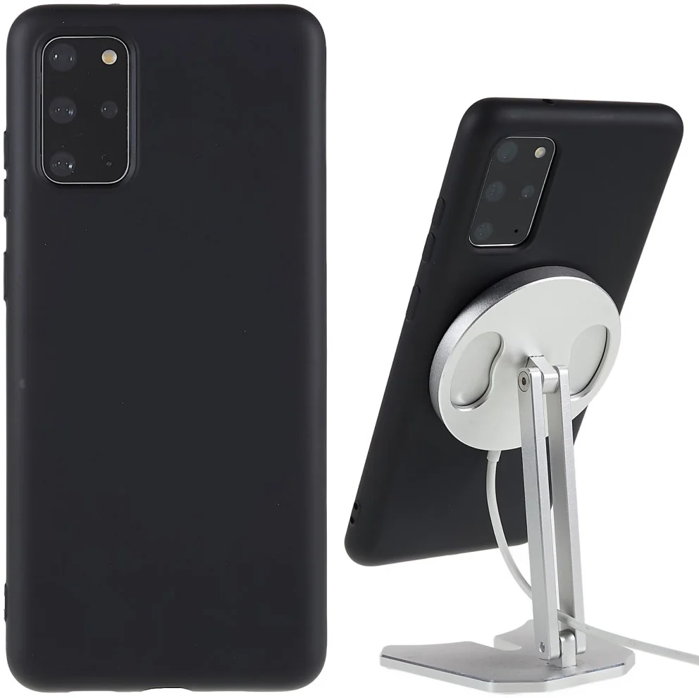 Samsung Galaxy S20 Plus Hoesje met MagSafe Siliconen Back Cover Zwart afbeelding 2