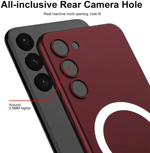 Samsung Galaxy S23 Hoesje met MagSafe Back Cover Case Rood afbeelding 2